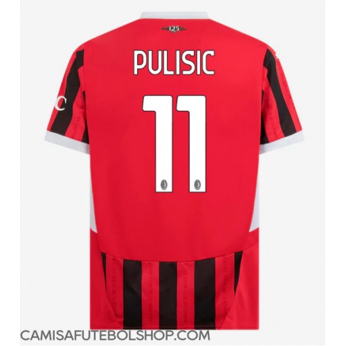 Camisa de time de futebol AC Milan Christian Pulisic #11 Replicas 1º Equipamento 2024-25 Manga Curta